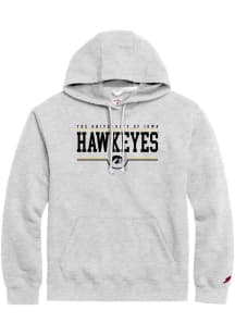 Iowa Hawkeyes Mens Grey Field Goal Flat Name Long Sleeve Hoodie