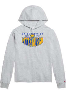 Pitt Panthers Mens Grey Stretched Sunrise Long Sleeve Hoodie