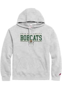 Ohio Bobcats Mens Ash Field Goal Flat Name Long Sleeve Hoodie