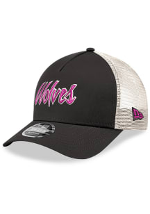 New Era Minnesota Timberwolves Black JR City Edition 9FORTY Trucker Youth Adjustable Hat