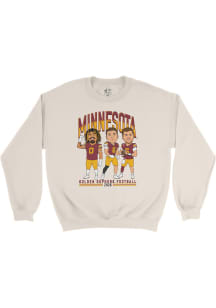 Campus Ink  Minnesota Golden Gophers Mens Ivory Caricature Player Crew