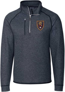 Cutter and Buck Real Salt Lake Mens Navy Blue Mainsail Long Sleeve Qtr Zip Pullover