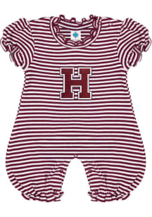 Harvard Crimson Baby Crimson Stripe Puff Sleeve Short Sleeve One Piece