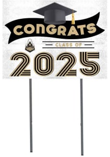 Purdue Boilermakers KH Sports Fan Class of 2025 graduation graphic Yard Sign - White
