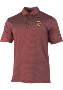 Columbia Iowa State Cyclones Mens Cardinal Football Football Double Hit Short Sleeve Polo