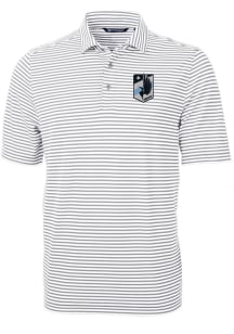 Cutter and Buck Minnesota United FC Grey Virtue Eco Pique Stripe Big and Tall Polo