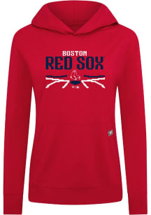 Levelwear Boston Red Sox Womens Red Relay Arcade Hooded Sweatshirt