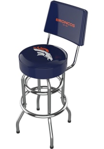 Denver Broncos Chrome Barstool w/ Black Pub Stool - Silver