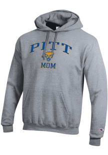 Champion Pitt Panthers Mens Grey Mom Powerblend Long Sleeve Hoodie