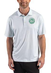 Cutter and Buck New York Mets Mens Green Mono Fern Short Sleeve Polo