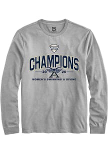 Summit Sportswear Akron Zips Grey MAC 2026 Women's Swimming & Diving Champions Long Sleeve T Shirt