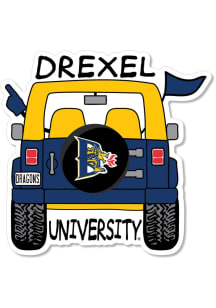 Drexel Dragons 3.5" Jeep Rugged Stickers - Blue