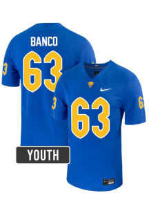 Ty Banco Pitt Panthers Youth Blue  NIL Name And Number Football Jersey