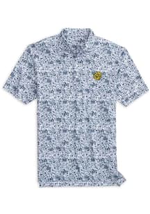 Johnnie O Michigan Wolverines Youth Navy Blue Tailgater 2.0 All Over Print Short Sleeve Polo Shirt