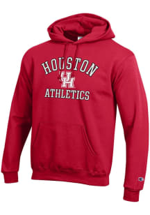 Champion Houston Cougars Mens Red Athletics Logo Powerblend Long Sleeve Hoodie