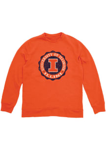 Blue 84 Illinois Fighting Illini Mens Orange Vintage Fleece Long Sleeve Fashion Sweatshirt