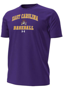 Under Armour East Carolina Pirates Purple Baseball Performance Short Sleeve T Shirt