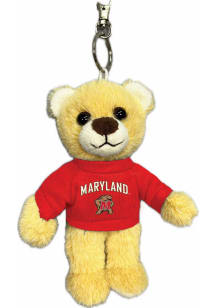 Maryland Terrapins 4.5inch Fluffy Bear Keychain - Red