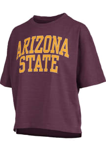 Pressbox Arizona State Sun Devils Womens Maroon Banner Elk Jersey Short Sleeve T-Shirt