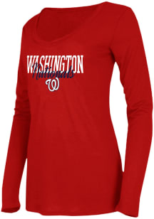 Concepts Sport Washington Nationals Womens Red Marathon LS Tee