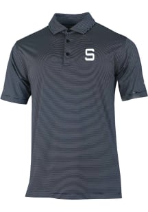 Columbia Penn State Nittany Lions Mens Navy Blue Vault Heat Seal Double Hit Short Sleeve Polo