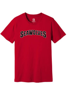 Summit Sportswear Erie SeaWolves Red Alt Logo Wordmark Short Sleeve T Shirt