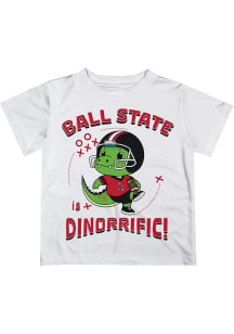 Vive La Fete Ball State Cardinals Toddler White Dino-Riffic Short Sleeve T-Shirt