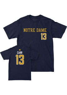 CJ Carr Notre Dame Fighting Irish Navy Blue NIL Name And Number Short Sleeve Fashion Player T Shir..