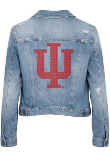 Indiana Hoosiers Womens Blue Trident Denim Medium Weight Jacket