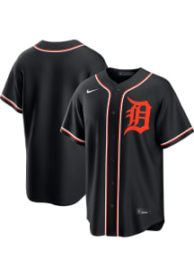 Detroit Tigers Mens Nike Replica Carbon Fashion Jersey - Black