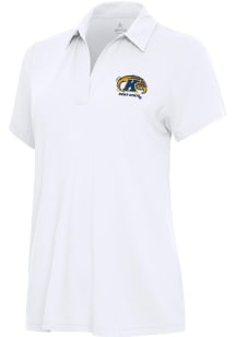 Antigua Kent State Golden Flashes Womens White Era Short Sleeve Polo Shirt