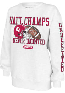 Indiana Hoosiers Mens Natural 2025 College Football National Champions Undefeated Sleeve Hit Long..