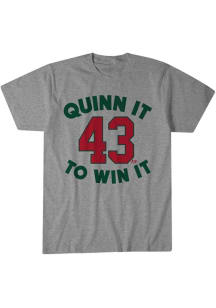 Quinn Hughes Minnesota Wild Grey Quinn It to Win It Short Sleeve Fashion Player T Shirt