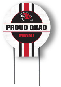 Miami RedHawks KH Sports Fan Grad graduation graphic Yard Sign - White