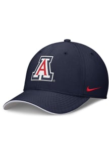 Nike Arizona Wildcats Mens Navy Blue Coaches Dri-Fit Rise Swooshflex Flex Hat