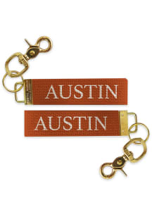 Austin Woven Wristlet Strap Keychain - Burnt Orange