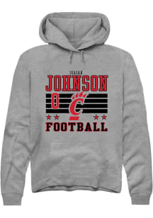 Isaiah Johnson Cincinnati Bearcats Mens Grey Football NIL Striped Player Hood