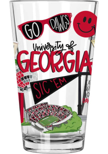 Georgia Bulldogs 16oz Pint Glass - Red