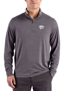 Cutter and Buck K-State Wildcats Mens Black Forge Eco Big and Tall Qtr Zip