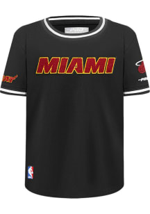 Pro Standard Miami Heat Toddler Black Classic Chenille Short Sleeve T-Shirt