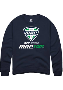 Summit Sportswear MAC Mens Navy Blue Primary Logo over wordmark Long Sleeve Crew Sweatshirt