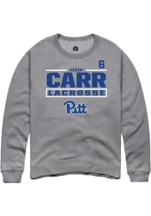 Aidan Carr  Rally Pitt Panthers Mens Graphite NIL Stacked Box Long Sleeve Crew Sweatshirt