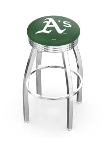 Oakland Athletics 3 Ring Chrome Seat Pub Stool - Silver