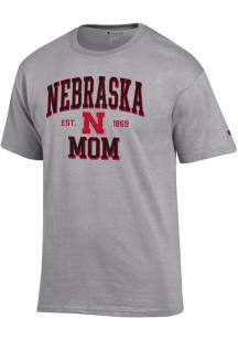 Champion Nebraska Cornhuskers Grey EST Date Mom Jersey Short Sleeve T Shirt