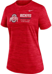 Nike Ohio State Buckeyes Womens Red Velocity T-Shirt