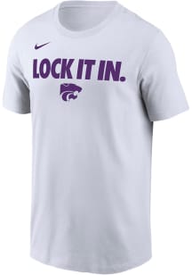Nike K-State Wildcats White Basketball Postseason Bench Short Sleeve T Shirt