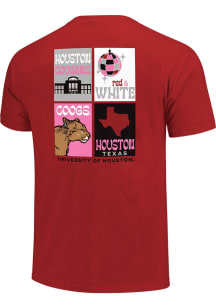 Houston Cougars Womens Red Preppy Posters Short Sleeve T-Shirt