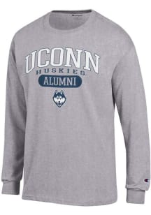 Champion UConn Huskies Grey Pill Alumni Jersey Long Sleeve T Shirt