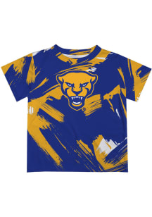 Vive La Fete Pitt Panthers Infant Paint Brush Short Sleeve T-Shirt Blue