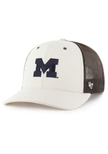 47 Michigan Wolverines Carhartt Undyed Trucker Adjustable Hat - White